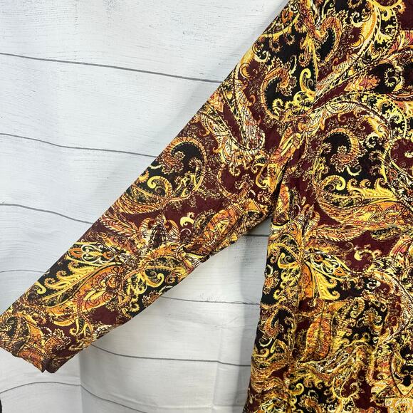 J. Jill Women's Top - Brown and Gold Paisley - Picture 5 of 8